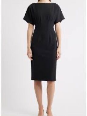 ANTONIO MELANI Black Midi Sheath Dress